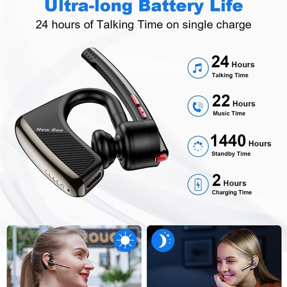 Bluetooth headset, wireless with display charging case - Picture 4 of 7